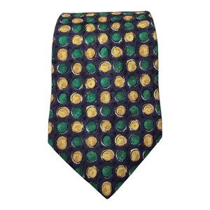 ERMENEGILDO ZEGNA Blue Geometric Silk Tie Made In Italy 58"-3.75” EX COND